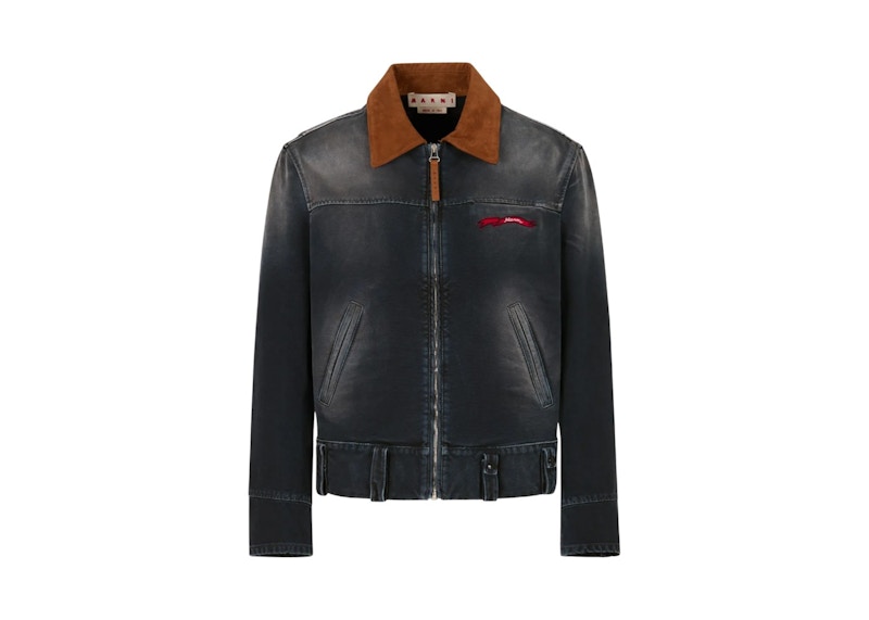 Marni Washed Distressed Jacket Zwart