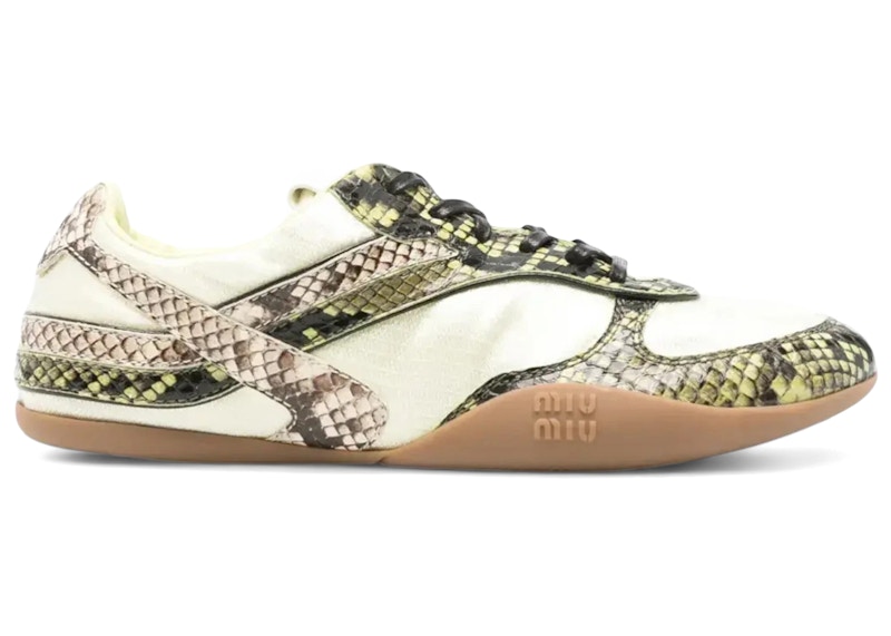 Miu Miu Gymnasium Technical Sneaker Python Print Ananas Felce Ananas/felce