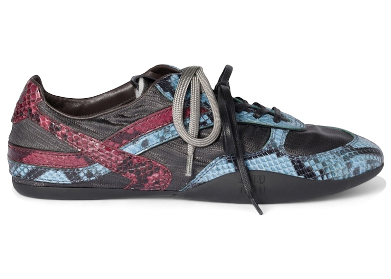 Miu Miu Gymnasium Technical Sneaker Python Print Ardesia Astrale Ardesia/astrale