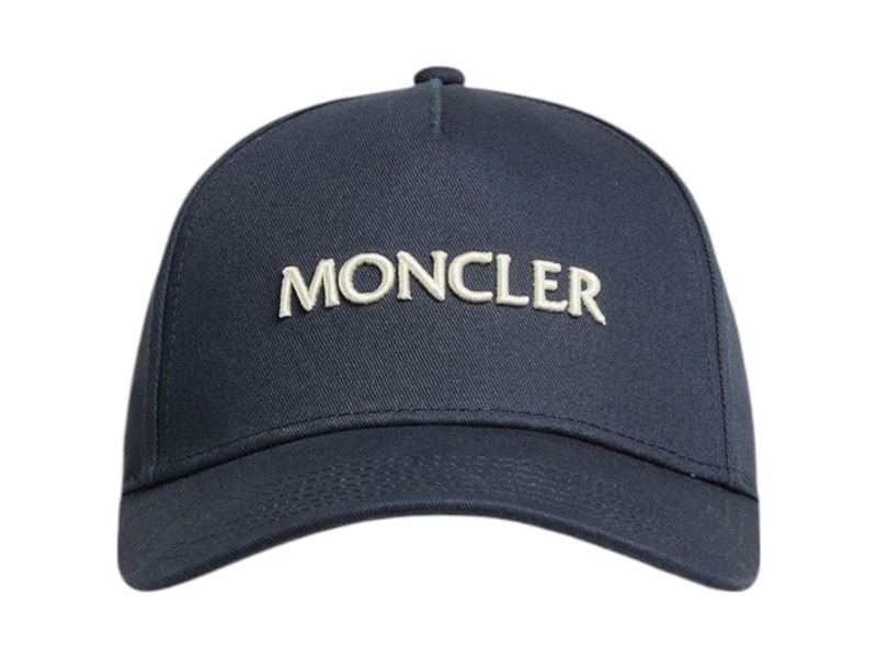Moncler Logo Embroidered Baseball Cap Blauw