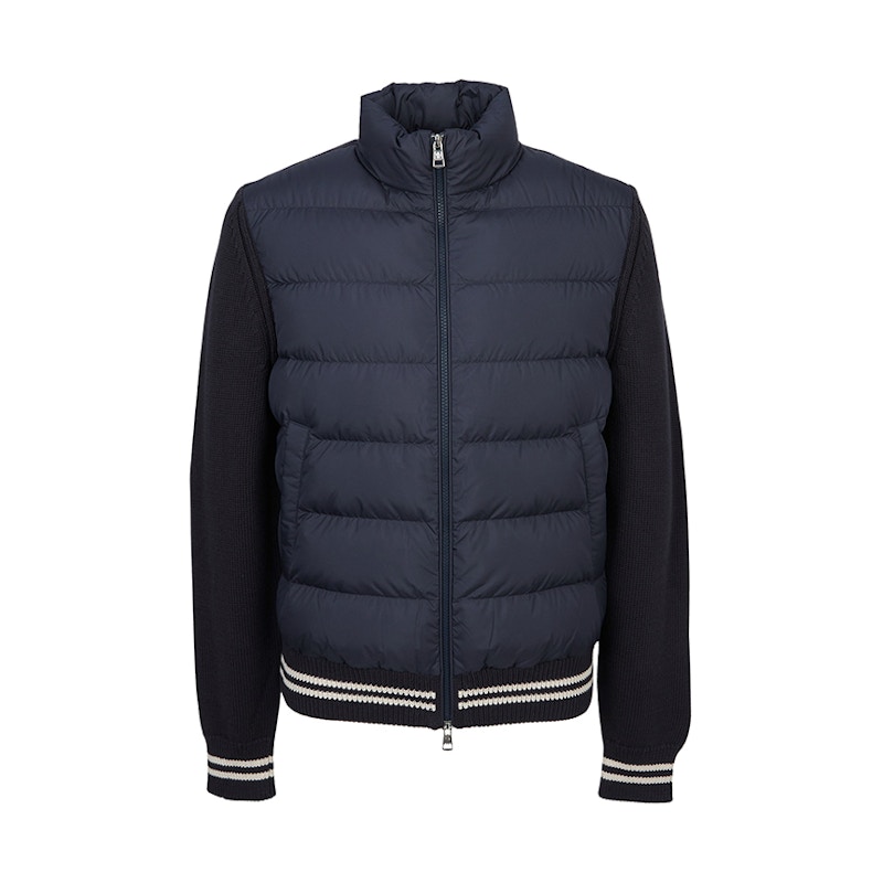 Moncler Padding Zip Up Cardigan Blauw