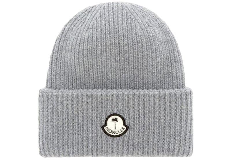 Moncler x Palm Angels Ribbed Beanie Grijs