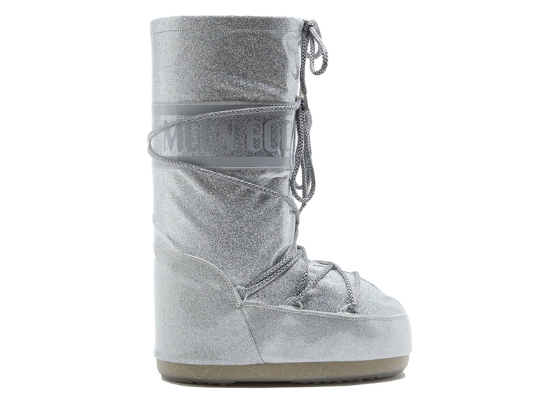 Moon Boot Icon Glitter Boot Zilver