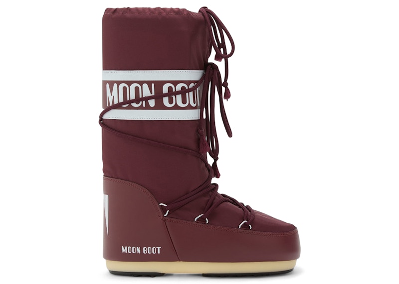 Moon Boot Icon Nylon Boot Burgundy Rood