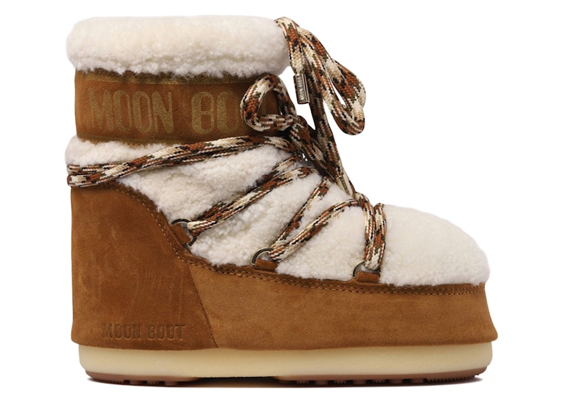 Moon Boot Icon Shearling Low Boot Whisky Off Wit
