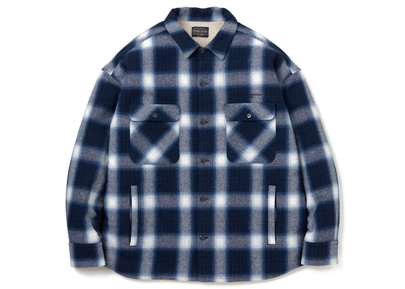 Neighborhood x Pendleton Check Boa Jacket Blauw
