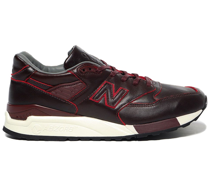 New Balance 998 Horween Burgundy Rood