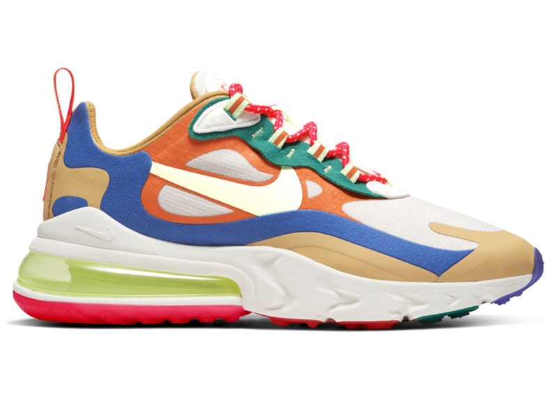 Nike Air Max 270 React Multi Color Desert Sand/barely Volt/sail