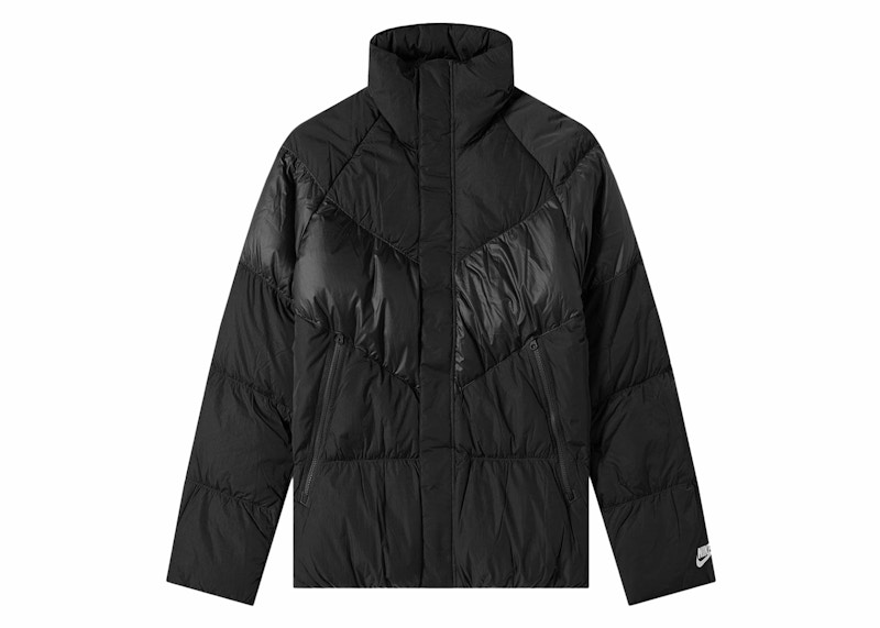 Nike Chevron Panel Puffer Down Jacket Raven Zwart