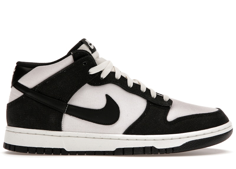 Nike Dunk Mid Canvas Panda Zwart