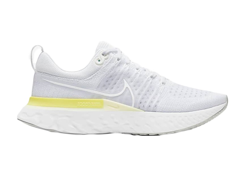 Nike React Infinity Run Flyknit 2 Platinum Tint Light Citron Wit