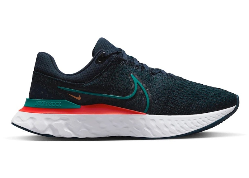 Nike React Infinity Run Flyknit 3 Obsidian Bright Spruce Wit