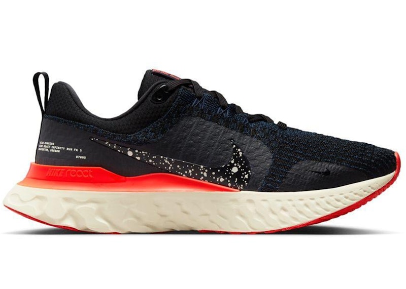 Nike React Infinity Run Obsidian Bright Crimson Zwart