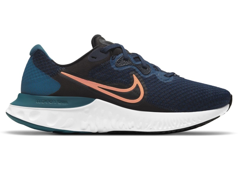 Nike Renew Run 2 Obsidian Bright Mango Blauw