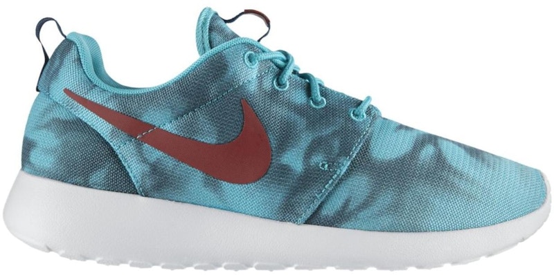 Nike Roshe Run Hyper Jade Print Blauw