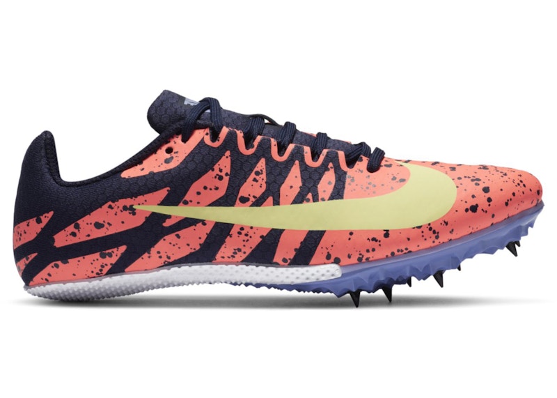 Nike Zoom Rival S 9 Paint Splatter Bright Mango Zitron Blauw