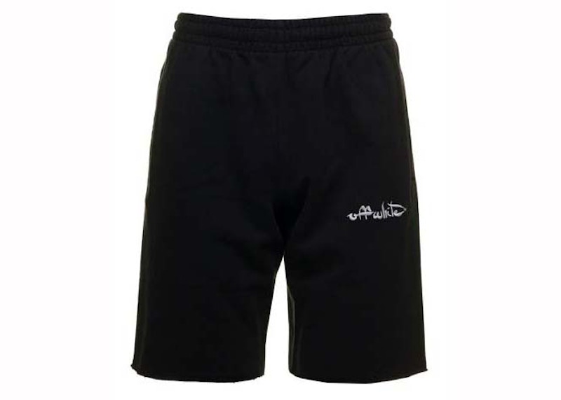 OFF- Bermuda Shorts with Script Logo Embroidery Zwart
