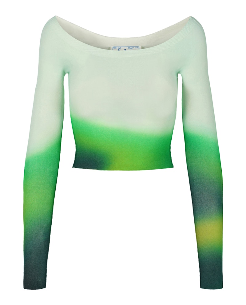 OFF- Blurred Seamless Knit Top Multi Multicolor