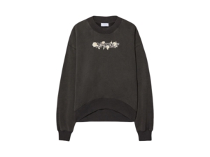 OFF- Bookish Roses Over Crew Sweatshirt Washed Zwart