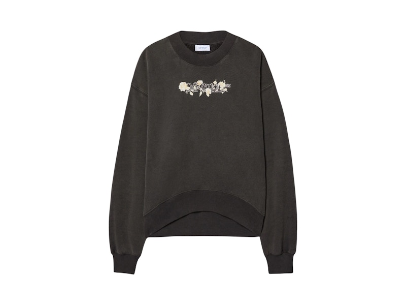 OFF- Bookish Roses Over Crew Sweatshirt Washed Zwart
