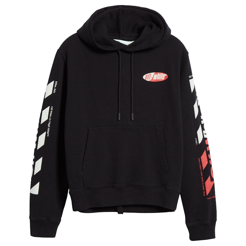 OFF- Diagonal Split Logo Hoodie Multicolor