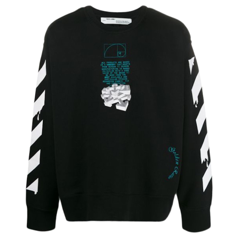 OFF- Dripping Arrows Incompiuto Sweatshirt Zwart