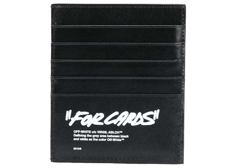 OFF- “FOR CARDS” Quote Print Cardholder Zwart