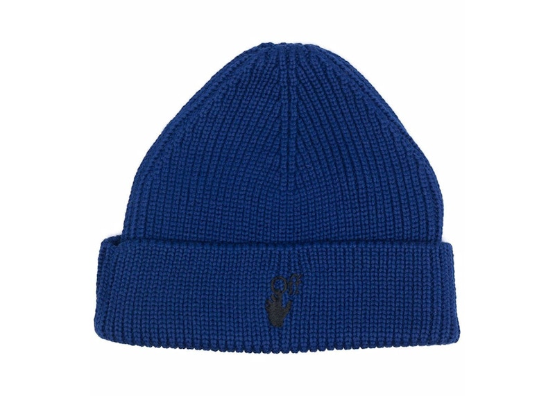 OFF- Hand Off Ribbed Knit Wool Beanie Zwart