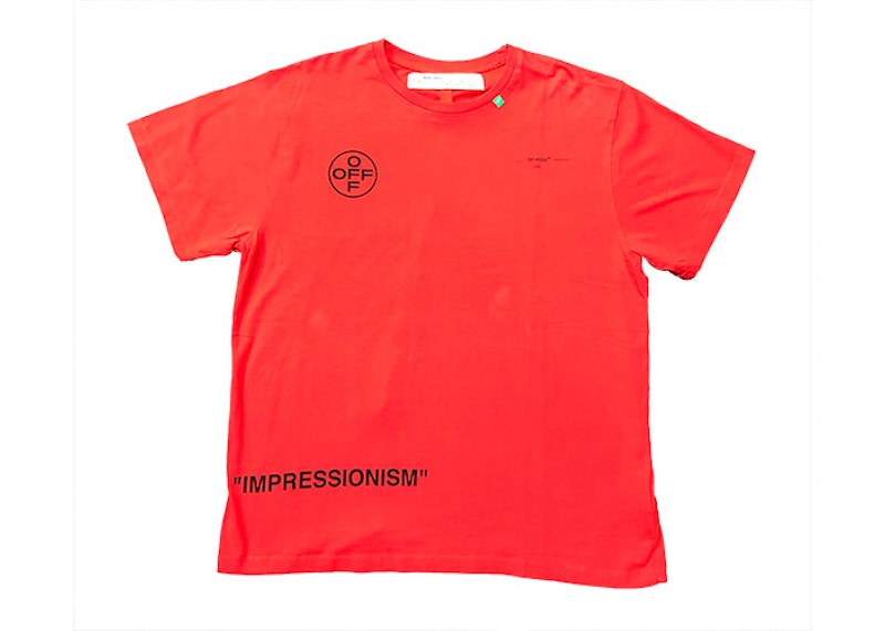 OFF- Impressionism Diagonal Stencil Tee Rood