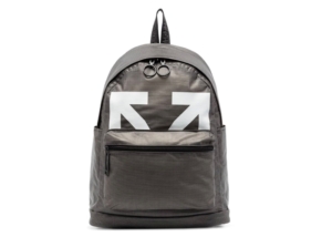 OFF- Logo-Print Backpack PVC Zilver