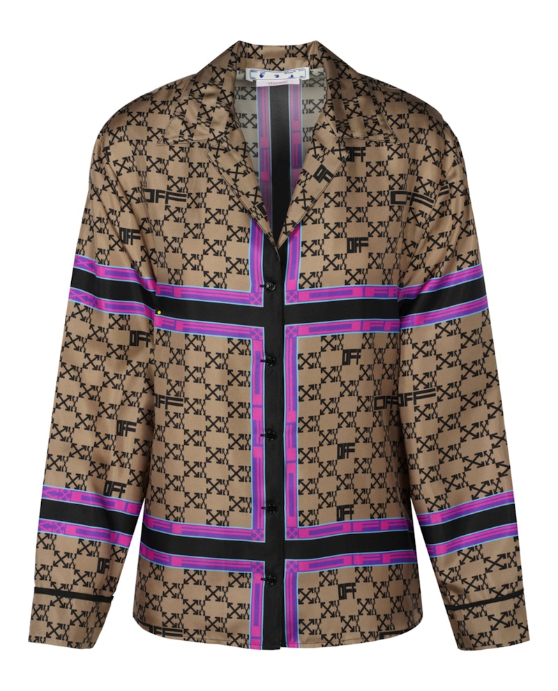 OFF- Monogram Pajama Silk Shirt Multi Multicolor