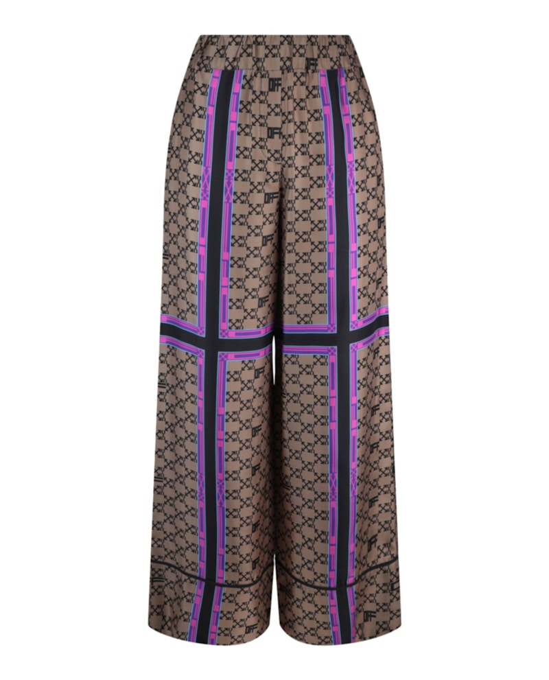 OFF- Monogram Silk Pants Multi Multicolor