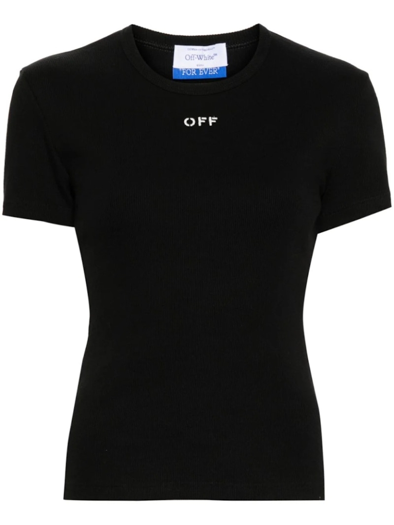 OFF- Off Stamp Rib Basic Tee Zwart
