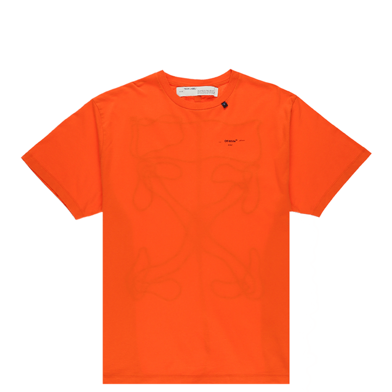 OFF- Oversized Abstract Arrows Embroidered T-Shirt Oranje