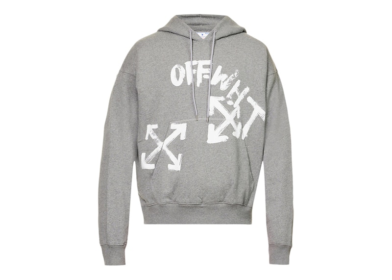OFF- Paint Script Arrows Skate Hoodie Grijs