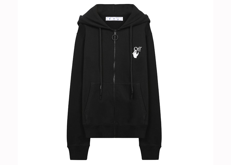 OFF- Pascal Arrows Zip Up Sweatshirt Zwart