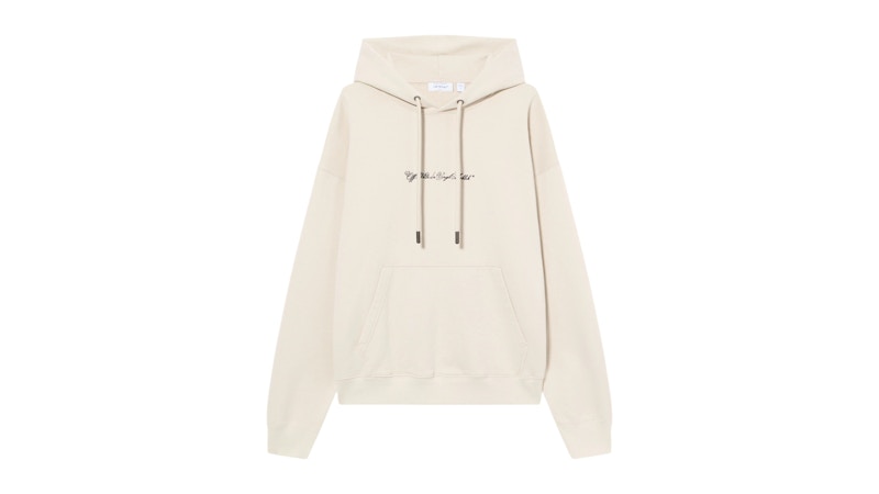 OFF- Script Arrow Diagonal Skate Hoodie Pumice Stone