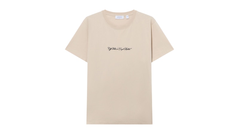 OFF- Script Arrow Slim T-shirt Pumice Stone