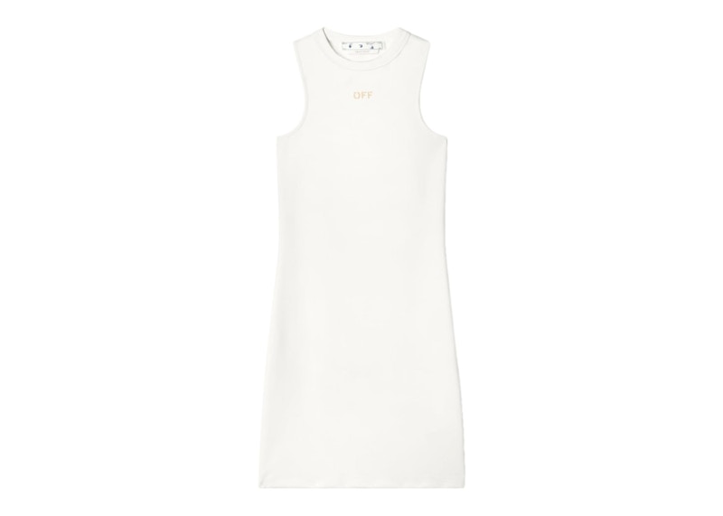 OFF- Sleek Rowing Logo Print Minidress Off Wit