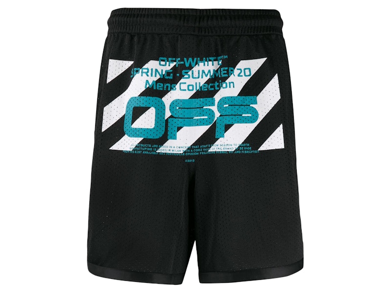 OFF- Wavy Line Mesh Shorts Multicolor