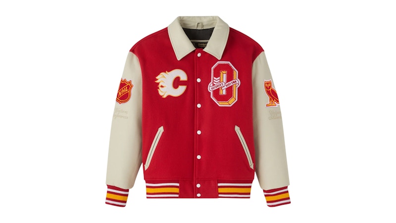 OVO NHL Calgary Flames Varsity Jacket Rood