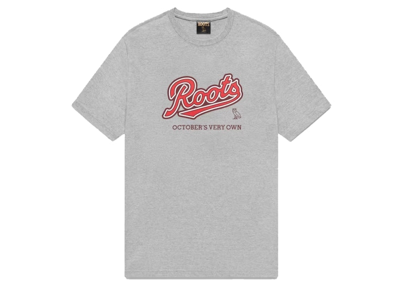 OVO Roots Heritage Script T-Shirt Heather Grijs