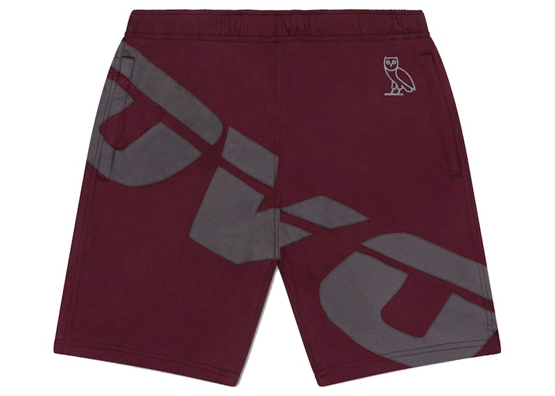 OVO Runner Nylon Short Burgundy Rood