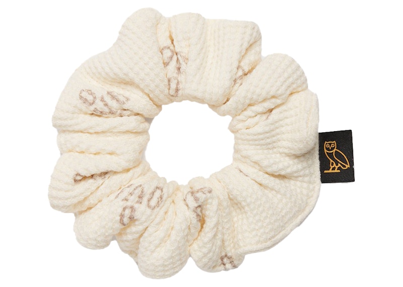 OVO Womens Waffle Scrunchie Creme