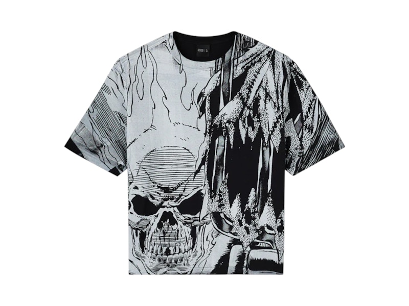 OVO x Marvel Ghost Rider Splash Page Tee Zwart