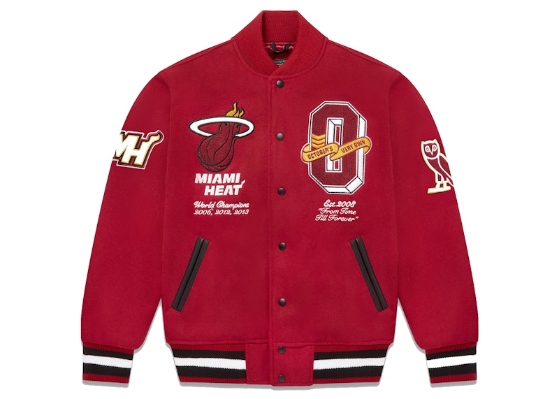 OVO x NBA Heat Varsity Jacket Rood