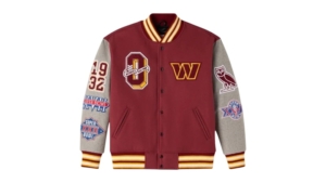 OVO x NFL Washington Commanders Wool Varsity Jacket Rood