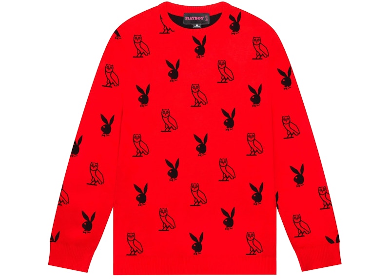 OVO x PLAYBOY Intarsia Sweater Rood