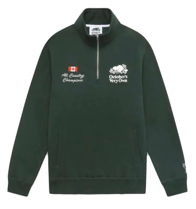 OVO x Roots Half Zip Sweatshirt Groen