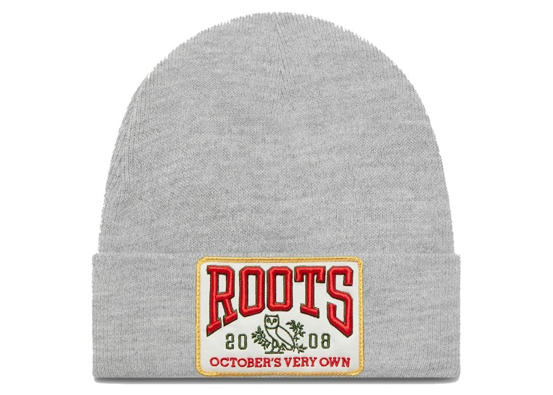 OVO x Roots Patch Toque Heather Grijs